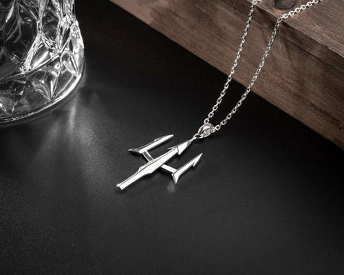 Sterling Silver Trident Necklace: Poseidon's Spear Pendant, Mythology Jewelry   Charmora Jewelry