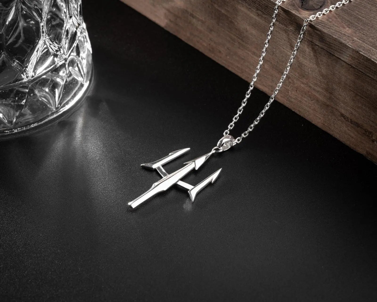 Sterling Silver Trident Necklace: Poseidon's Spear Pendant, Mythology Jewelry   Charmora Jewelry