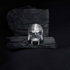 Oxidized Sterling Silver Skull Ring: Gothic Biker Jewelry