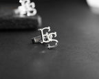 Custom Initial Cufflinks: Engraved Sterling Silver Groomsmen Gift