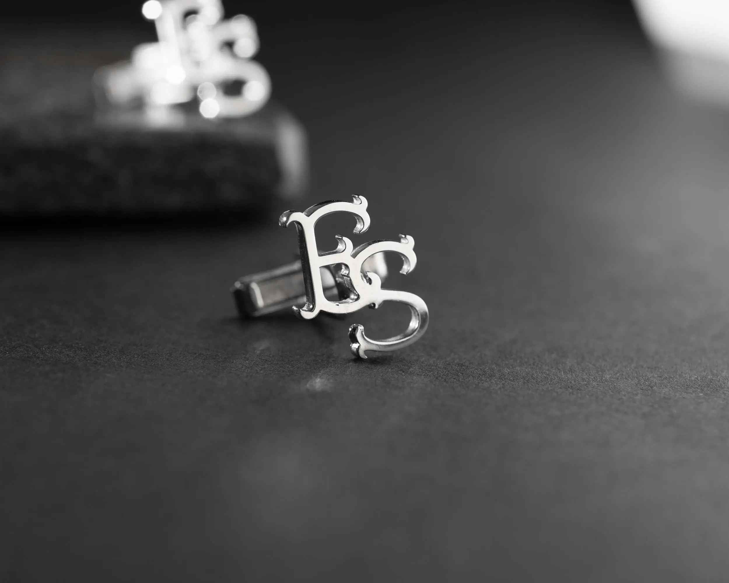 Custom Initial Cufflinks: Engraved Sterling Silver Groomsmen Gift