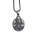 Sterling Silver Owl Pendant Necklace: All-Seeing Eye Illuminati Symbol