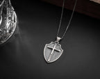 Sterling Silver Cross Necklace: Oxidized Christian Pendant   Charmora Jewelry