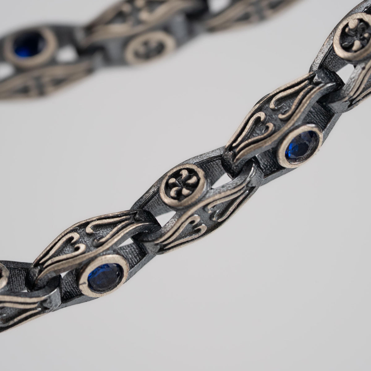 Blue Zirconia Kelkit Woven Link Bracelet  Bracelet  Charmora Jewelry