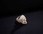 Sterling Silver Skull Ring: Gothic Zircon Stone Band