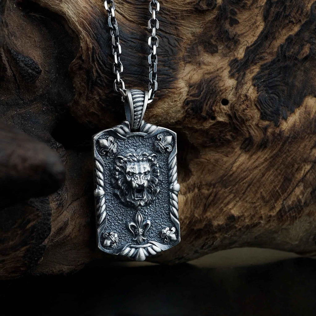 Sterling Silver Lion Pendant Necklace: Handmade Leo Jewelry Gift