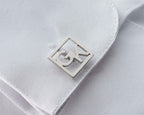 Sterling Silver Custom Initial Cufflinks, Personalized Wedding Gift