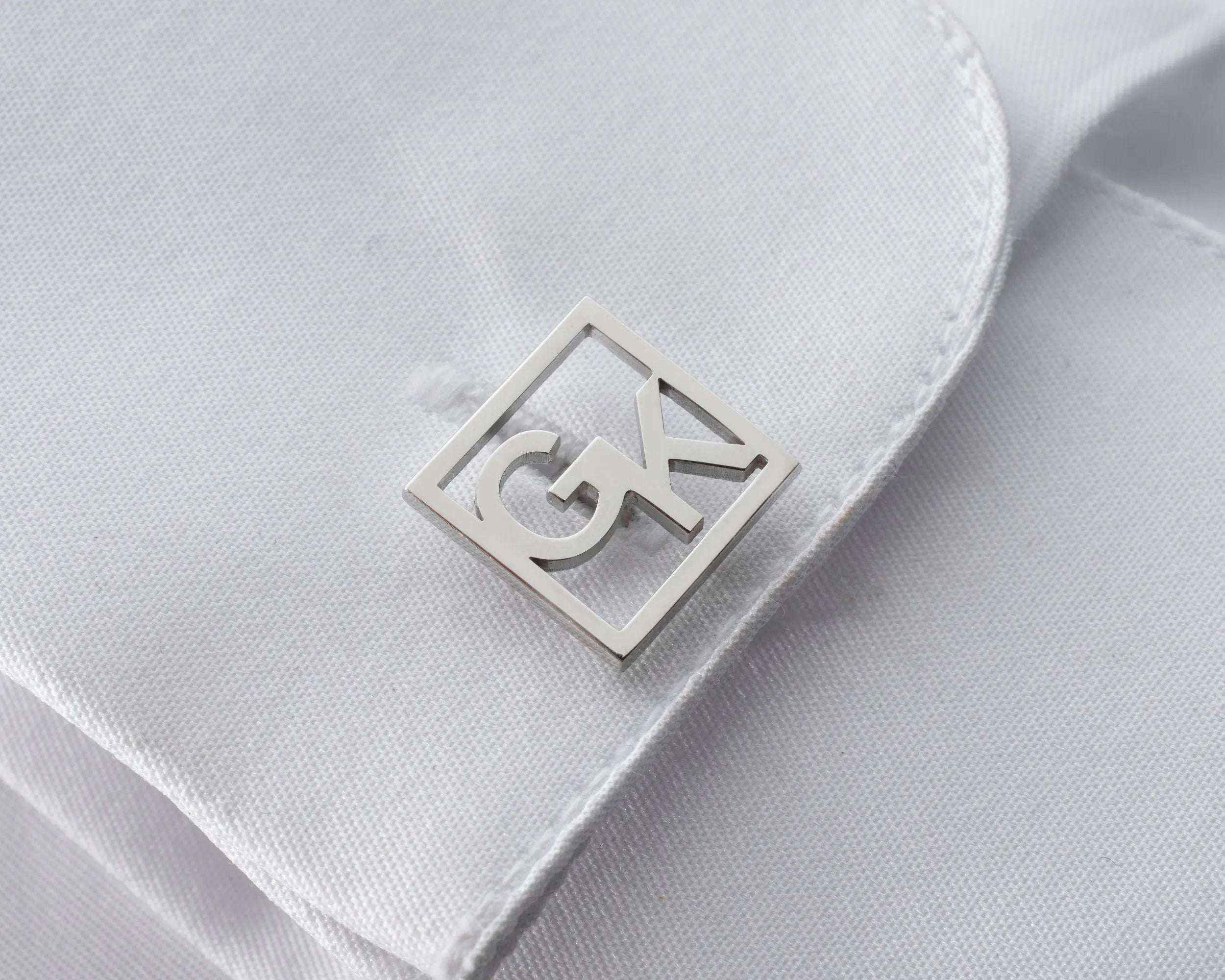 Sterling Silver Custom Initial Cufflinks, Personalized Wedding Gift