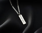Engraved Sterling Silver Bar Necklace for Men Personalized Gift   Charmora Jewelry