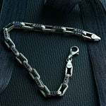 925 Sterling Silver Men’s Bracelet with Blue Stones, Handmade Chain Bracelet, Bold Masculine Jewelry