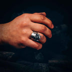Oxidized Sterling Silver Skull Ring: Gothic Biker Jewelry