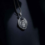 Sterling Silver Owl Pendant Necklace: Open Wings, Night Bird Jewelry