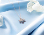 Sterling Silver Snowflake Necklace, Rose Gold Finish, Christmas Jewelry