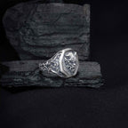 Sterling Silver Oni Mask Ring: Japanese Samurai Biker Jewelry