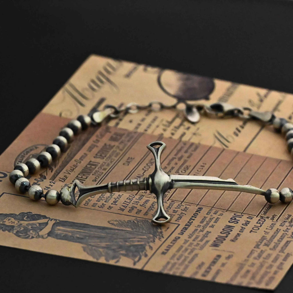 925 Sterling Silver Sword Bracelet – Handmade Warrior Jewelry for Men