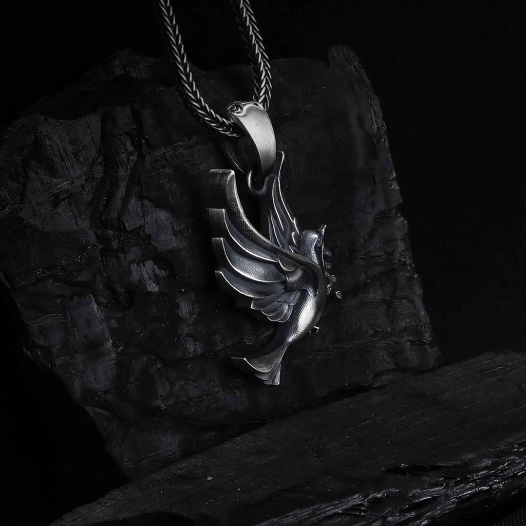 Sterling Silver Dove Necklace: Handmade Peace Symbol Pendant