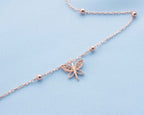 Sterling Silver Butterfly Anklet: Dainty Beach Jewelry