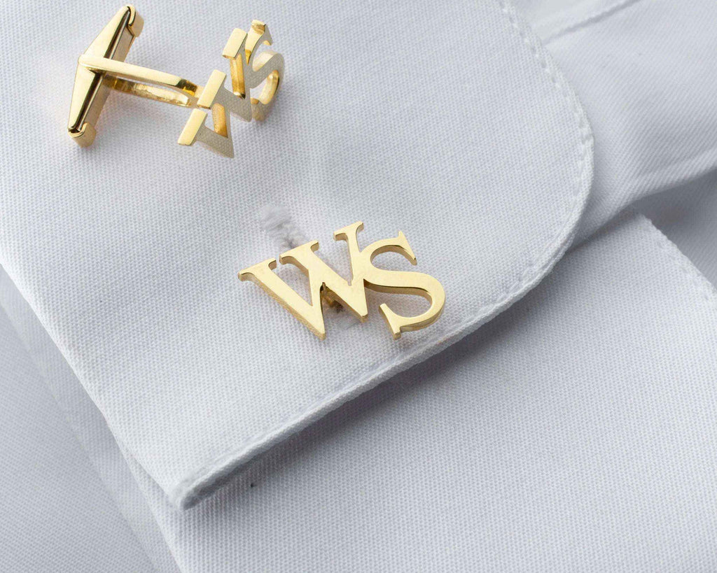 Personalized Initial Cufflinks: 925 Sterling Silver Custom Engraved
