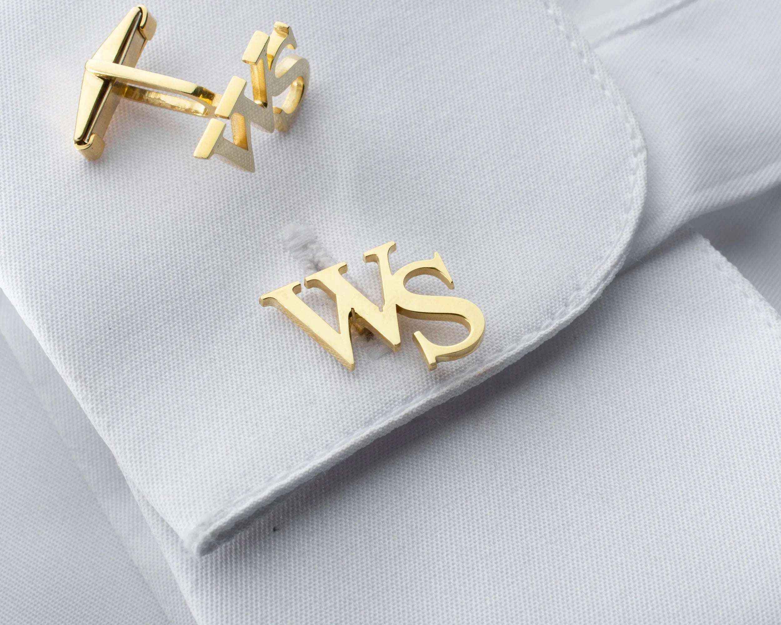 Personalized Initial Cufflinks: 925 Sterling Silver Custom Engraved