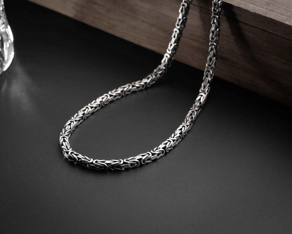 Sterling Silver King Chain Necklace for Men: Handmade Statement Jewelry