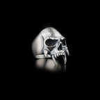 Oxidized Sterling Silver Skull Ring: Gothic Biker Jewelry   Charmora Jewelry