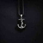 Sterling Silver Anchor Mermaid Pendant Necklace: Sea Life Jewelry