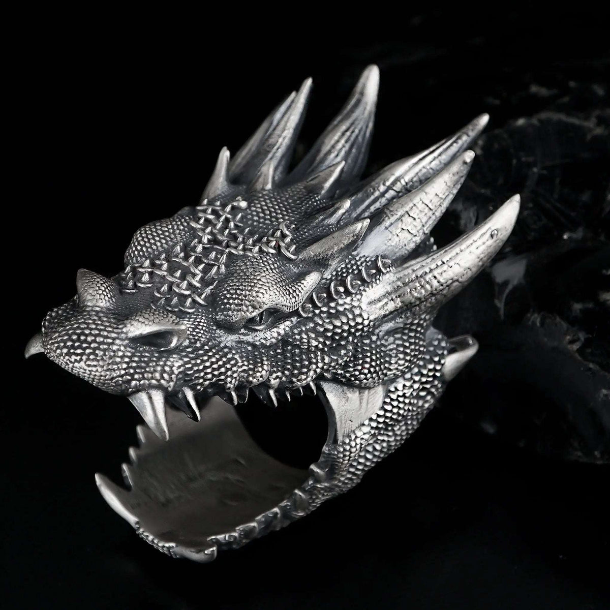 Sterling Silver Dragon Ring: Handmade Asian Mythology Jewelry   Charmora Jewelry