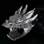 Sterling Silver Dragon Ring: Handmade Asian Mythology Jewelry   Charmora Jewelry