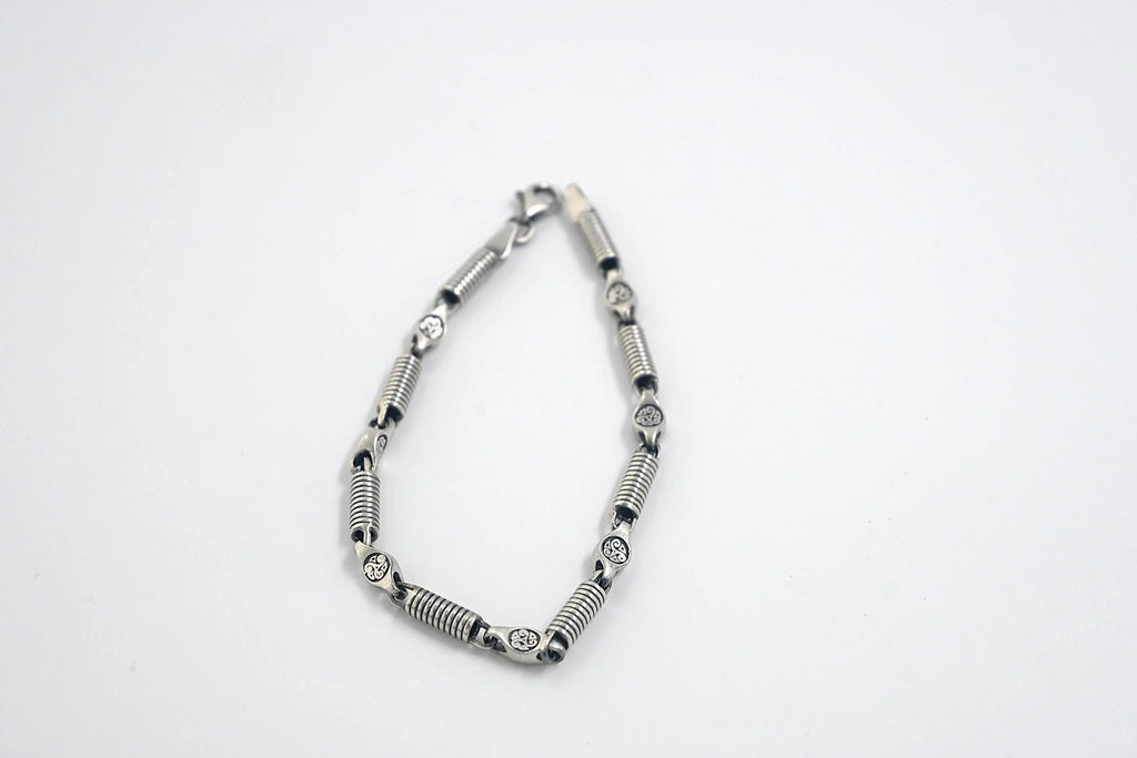 Oxidized Sterling Silver Bracelet for Men: Unique Design   Charmora Jewelry