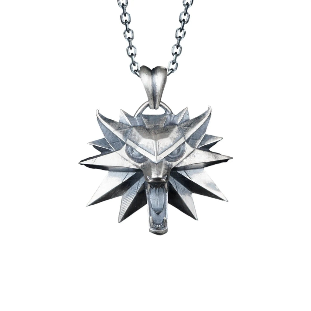 Sterling Silver Wolf Pendant Necklace | Viking Howling Wolf Men Jewelry   Charmora Jewelry