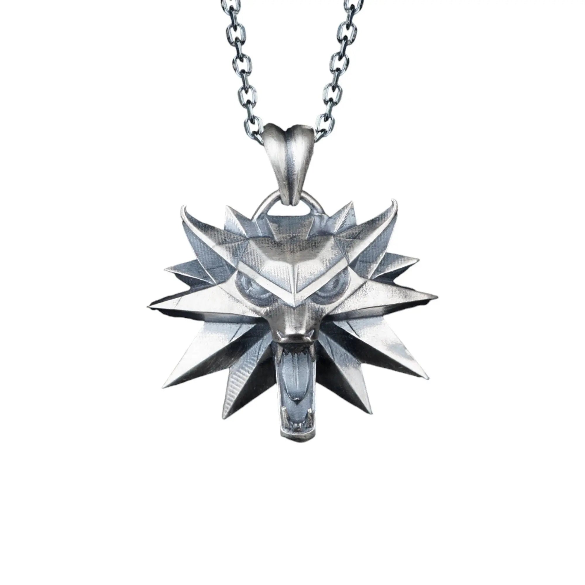 Sterling Silver Wolf Pendant Necklace | Viking Howling Wolf Men Jewelry   Charmora Jewelry