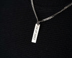 Engraved Sterling Silver Bar Necklace for Men Personalized Gift   Charmora Jewelry