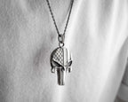 Sterling Silver USA Flag Skull Pendant - Handmade Gothic Necklace   Charmora Jewelry
