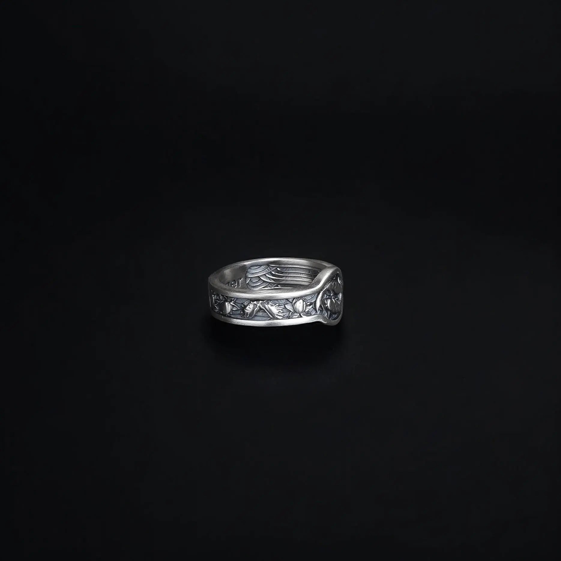 Sterling Silver Japanese Koi Fish Ring, Fish Lover Gift   Charmora Jewelry