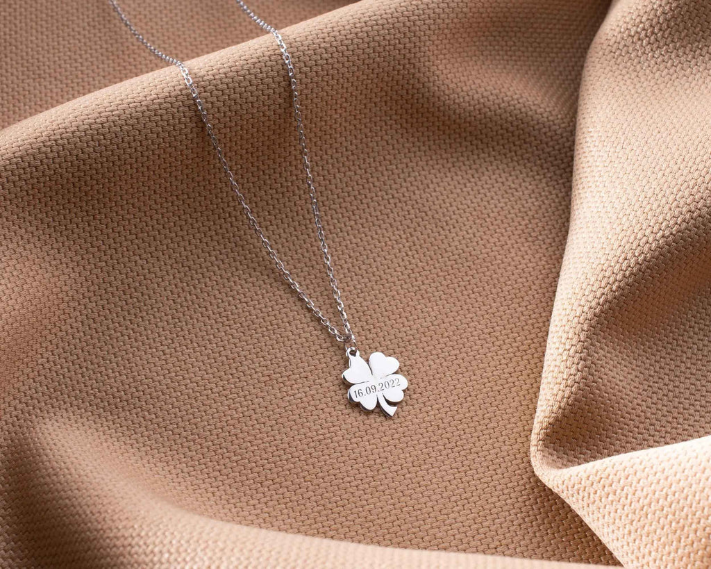 Sterling Silver 4 Leaf Clover Pendant: Good Luck Necklace