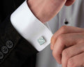 Personalized Initial Cufflinks: Engraved Sterling Silver Groomsmen Gift