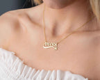Snowflake Name Necklace: Sterling Silver Custom Pendant