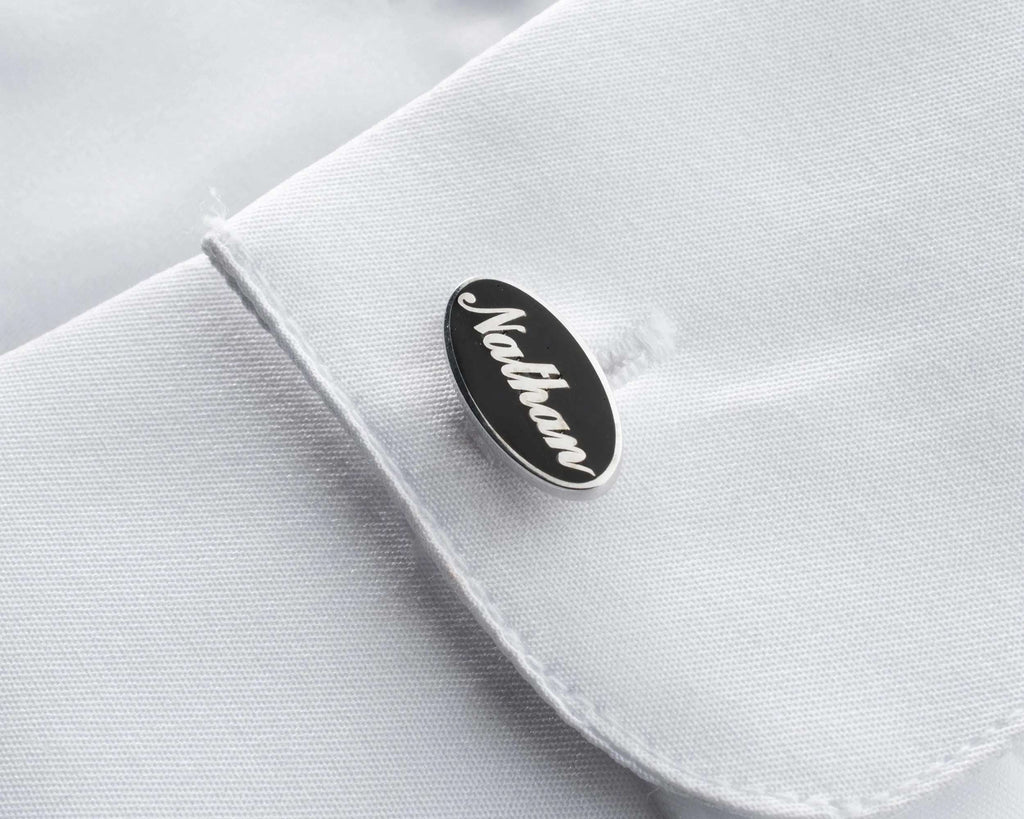 Personalized Sterling Silver Cufflinks: Engraved Initial Wedding Groomsmen Gift   Charmora Jewelry