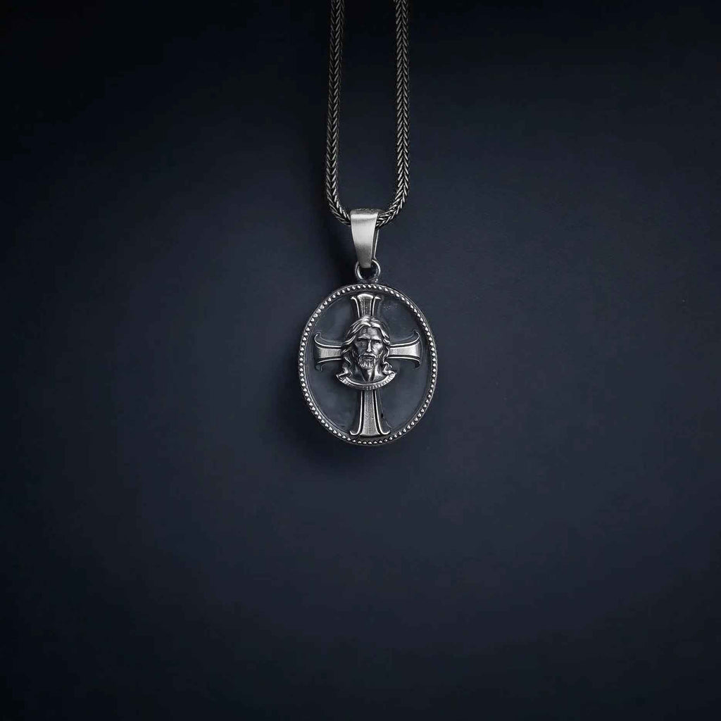Sterling Silver Jesus Christ Necklace: Religious Christian Pendant