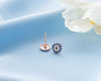 Sterling Silver Evil Eye Stud Earrings, Protection Jewelry