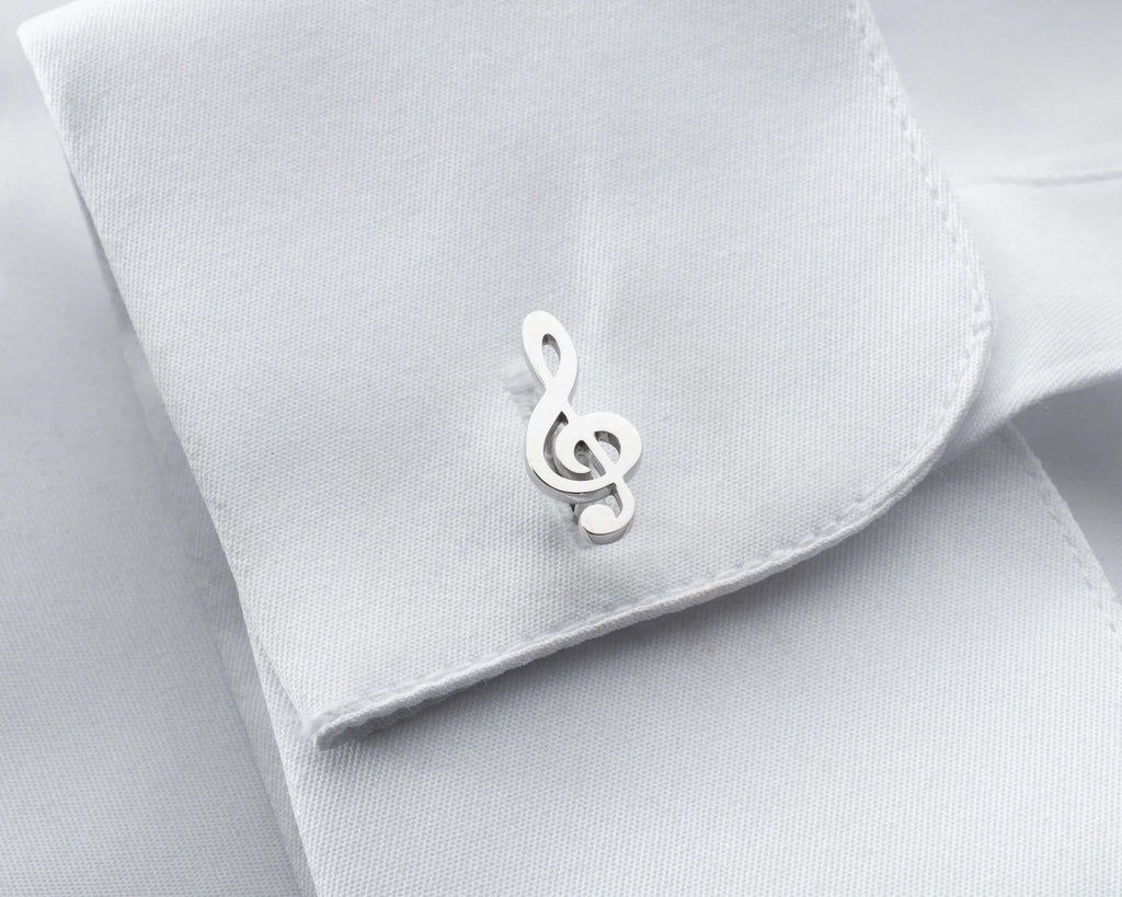 Sterling Silver Music Note Cufflinks: Musician Wedding Groomsmen Gift   Charmora Jewelry