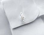 Sterling Silver Music Note Cufflinks: Musician Wedding Groomsmen Gift   Charmora Jewelry