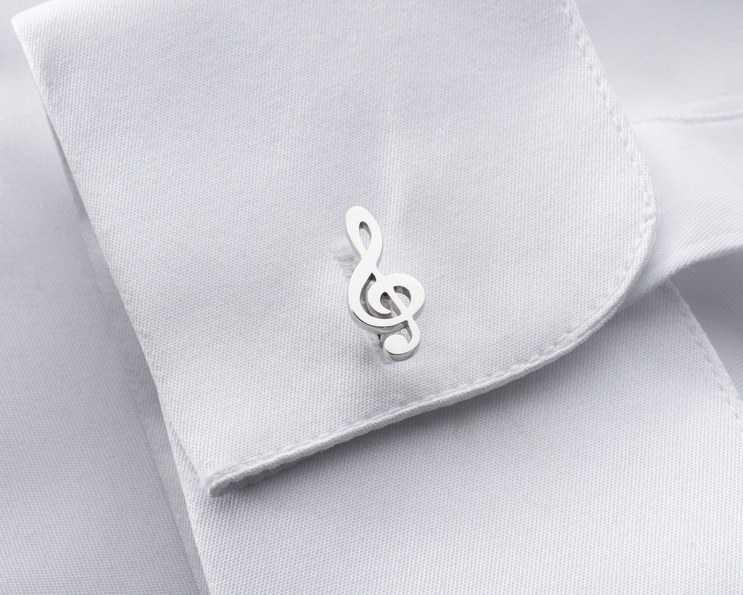 Boutons de manchette note de musique en argent sterling : Cadeau de mariage pour musiciens et garçons d'honneur