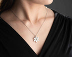 Opal Lotus Flower Necklace: Sterling Silver, Handmade Jewelry