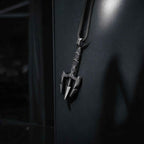 Oxidized Sterling Silver Trident Necklace: Poseidon Spear Pendant