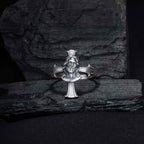 Sterling Silver Cross Jesus Ring: Religious Christian Jewelry