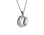 Sterling Silver Sun and Moon Necklace: Celestial Pendant Jewelry   Charmora Jewelry