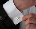 Personalized Sterling Silver Cufflinks, Groom Wedding Gift   Charmora Jewelry