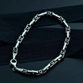 925 Sterling Silver Gemstone Chain Bracelet for Men,Minimal Gothic Men’s Jewelry Gift