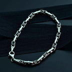 925 Sterling Silver Gemstone Chain Bracelet for Men,Minimal Gothic Men’s Jewelry Gift